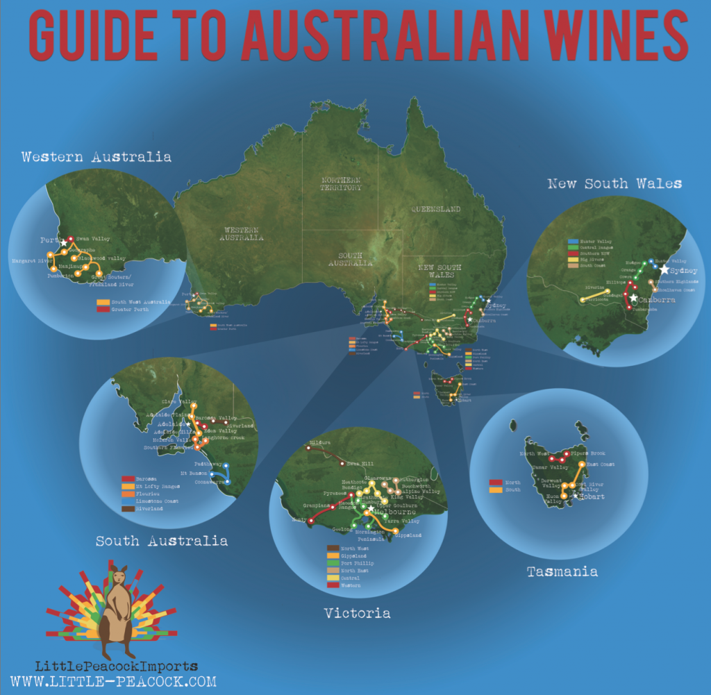 Little Peacock: Australian Wine Regions